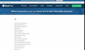 
							         Which institutions can my clients link to their TaxCaddy ... - SurePrep								  
							    