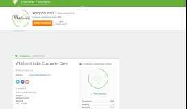 
							         Whirlpool India Customer Care, Complaints and Reviews								  
							    