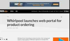 
							         Whirlpool launches web portal for product ordering								  
							    