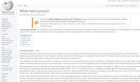 
							         White-label product - Wikipedia								  
							    