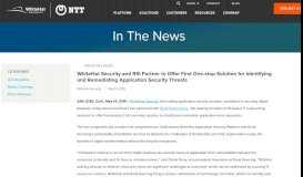 
							         WhiteHat Security and RSI Partner to Offer First One-stop Solution ...								  
							    