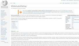 
							         WhiteLabelDating - Wikipedia								  
							    