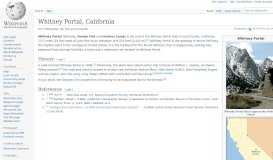 
							         Whitney Portal, California - Wikipedia								  
							    