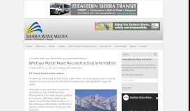 
							         Whitney Portal Road Reconstruction information - Sierra Wave ...								  
							    