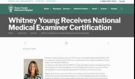 
							         Whitney Young Receives National Medical Examiner Certification ...								  
							    