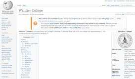 
							         Whittier College - Wikipedia								  
							    