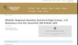 
							         Whittier Regional Vocation Technical High School, 115 Amesbury ...								  
							    