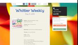 
							         Whittier Weekly | Smore Newsletters for Education								  
							    