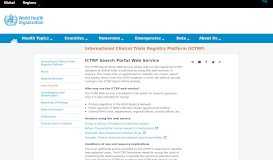 
							         WHO | ICTRP Search Portal Web Service - World Health Organization								  
							    