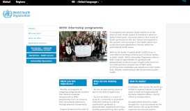 
							         WHO internship programme - World Health Organization								  
							    