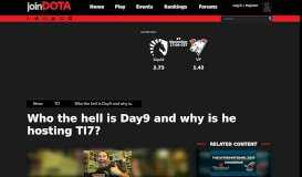 
							         Who the hell is Day9 and why is he hosting TI7? « News « joinDOTA ...								  
							    