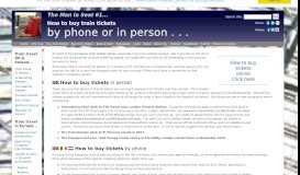 
							         Who to call to buy European train tickets by phone? - Seat 61								  
							    