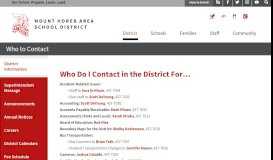 
							         Who to Contact - Mount Horeb Area School District								  
							    