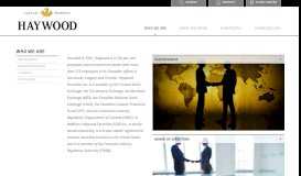 
							         Who We Are - Haywood Securities Inc.								  
							    