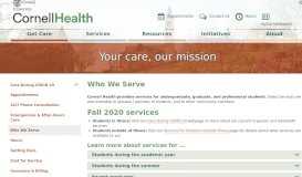 
							         Who We Serve | Cornell Health								  
							    