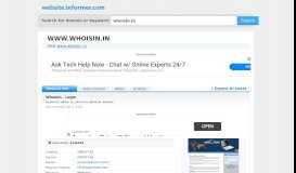 
							         whoisin.in at WI. WhoIsIn - Login - Website Informer								  
							    
