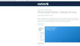 
							         Whole Foods Market - Statistics & Facts | Statista								  
							    