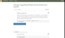 
							         Whole Foods W2 - post regarding Whole Foods Market Inc. layoffs								  
							    