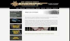 
							         Who's In Custody - San Joaquin County Sheriff's Office								  
							    