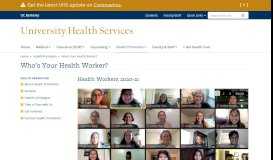 
							         Who's Your Health Worker? | University Health Services								  
							    