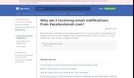 
							         Why am I receiving email notifications from Facebookmail.com ...								  
							    
