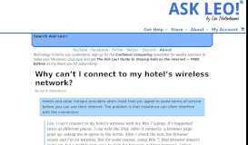 
							         Why can't I connect to my hotel's wireless network? - Ask Leo!								  
							    