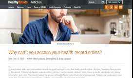 
							         Why can't you access your health record online? - Healthy Debate								  
							    