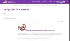 
							         Why Choose JAMS? - Jefferson Middle School								  
							    