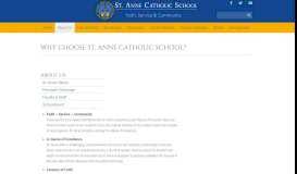 
							         Why Choose St. Anne Catholic School?								  
							    