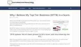 
							         Why I Believe My Top Tier Business (MTTB) is a Scam.								  
							    