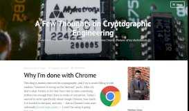 
							         Why I'm done with Chrome – A Few Thoughts on Cryptographic ...								  
							    