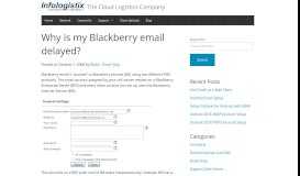 
							         Why is my Blackberry email delayed? - Infologistix								  
							    