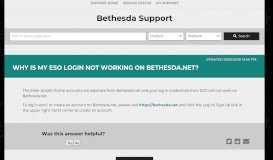 
							         Why is my ESO login not working on Bethesda.net?								  
							    
