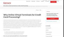 
							         Why Online Virtual Terminals for Credit Card Processing?								  
							    