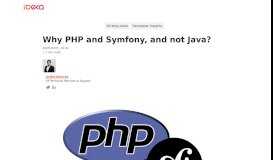 
							         Why PHP and Symfony, and not Java for your Web Framework?								  
							    
