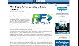 
							         Why RapidAdvance Is Now Rapid Finance | deBanked								  
							    