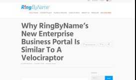 
							         Why RingByName's New Enterprise Business Portal Is Similar to A ...								  
							    