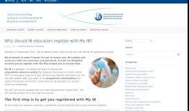 
							         Why should IB educators register with My IB? | IB Community ...								  
							    
