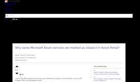 
							         Why some Microsoft Azure services are marked as (classic) in Azure ...								  
							    