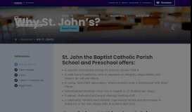 
							         Why St. John's? - St. John the Baptist Catholic School								  
							    