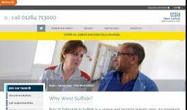 
							         Why West Suffolk? - West Suffolk Hospital								  
							    
