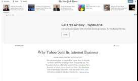 
							         Why Yahoo Sold Its Internet Business - The New York Times								  
							    