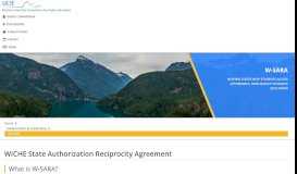 
							         WICHE State Authorization Reciprocity Agreement (W-SARA ...								  
							    