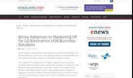 
							         Wicka Advances to Marketing VP for LG Electronics USA Business ...								  
							    