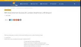 
							         Wifi and Internet Access at London Heathrow LHR Airport - Travel Tips								  
							    