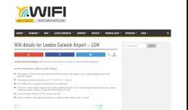 
							         Wifi details for London Gatwick Airport - LGW - Your Airport Wifi Details								  
							    