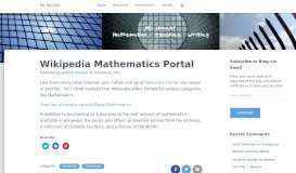 
							         Wikipedia Mathematics Portal « Mr Honner								  
							    
