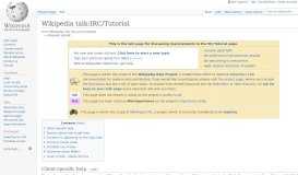 
							         Wikipedia talk:IRC/Tutorial - Wikipedia								  
							    