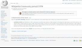 
							         Wikipedia:Community portal/COTW - Wikipedia								  
							    