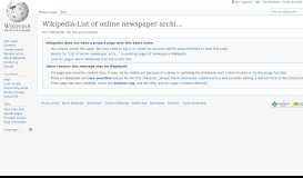 
							         Wikipedia:List of online newspaper archives - Wikipedia								  
							    